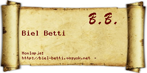 Biel Betti névjegykártya